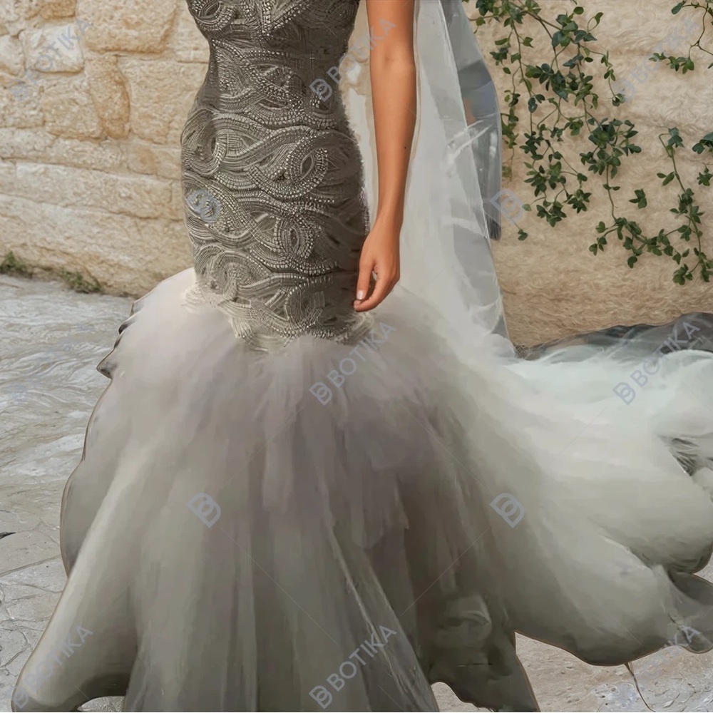 Source Unknown White Strapless Wedding Dress - image 2